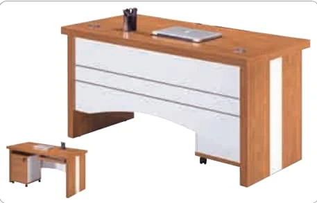 120cm Modern Office Desk with Lockable, Ridable 3-Drawer Cabinet
